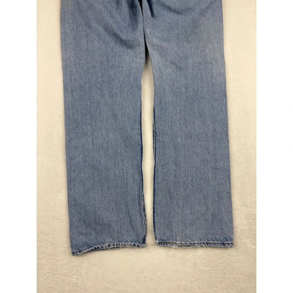 Levis 501 Original Fit Mens 38x32 Jeans Grungy Light Blue Washed Denim